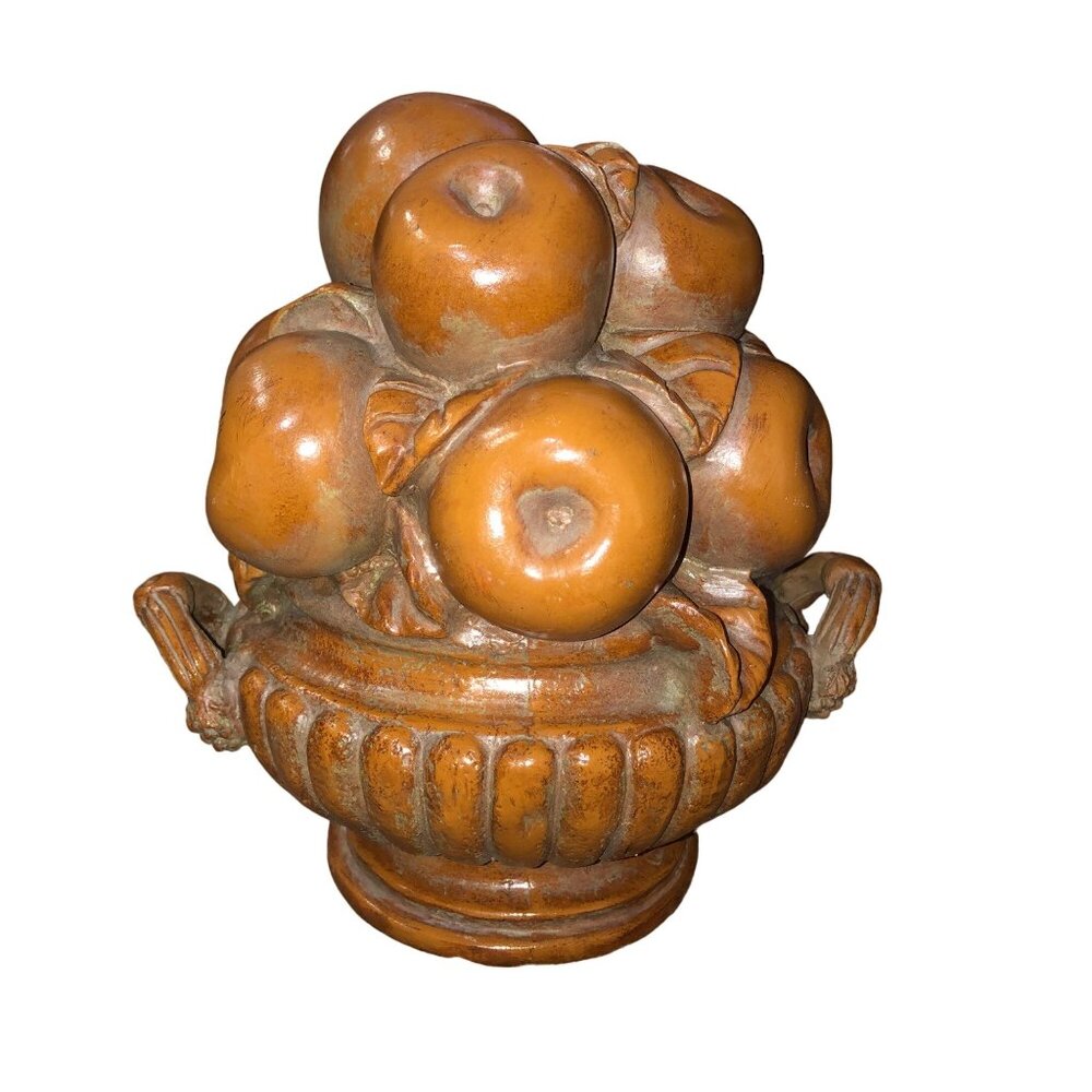 Vintage Italian Fruit Urn Resin Apple Topiary Decor Used - Picture 5 of 16